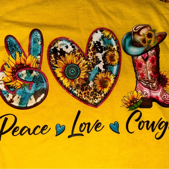 Boogie Nights Yellow Short Sleeve Tee with patch Design - Picture 1 of 4